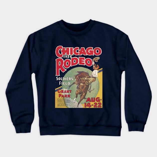 Chicago  Rodeo Crewneck Sweatshirt by retrorockit